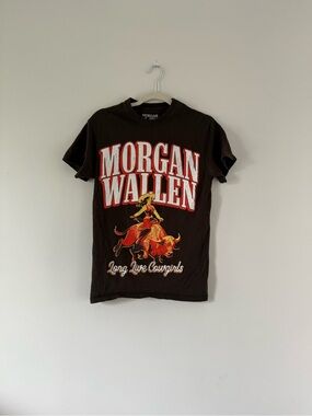 Morgan Wallen Long Live Cowgirls Vintage Wash Brown Graphic Tee Small